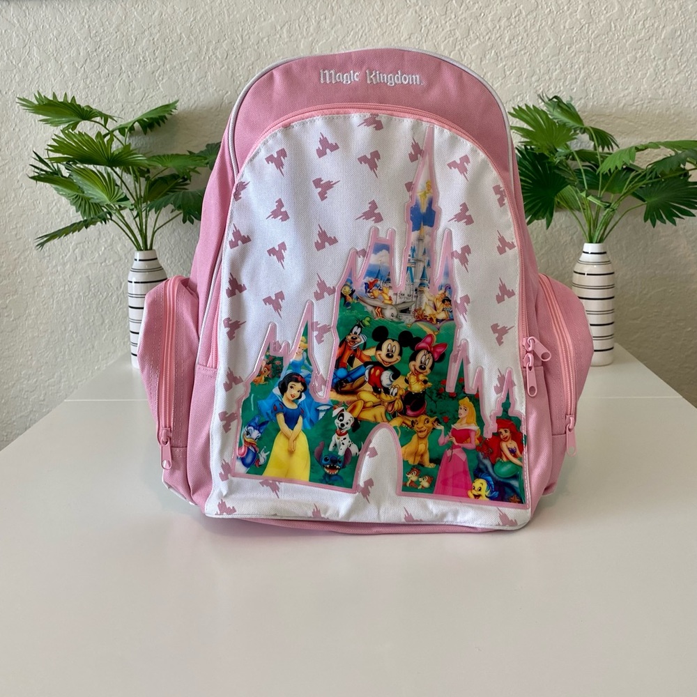 Vintage Pink Walt Disney World Kids Magic Kingdom Backpack